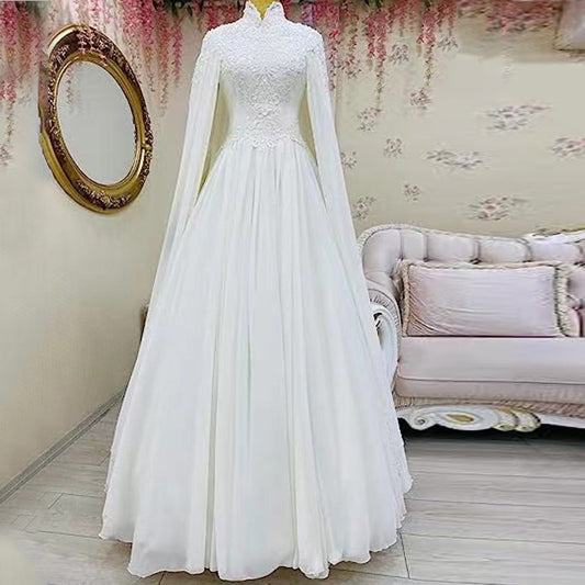 Lace Slim Long Sleeve Fishtail Wedding Dress